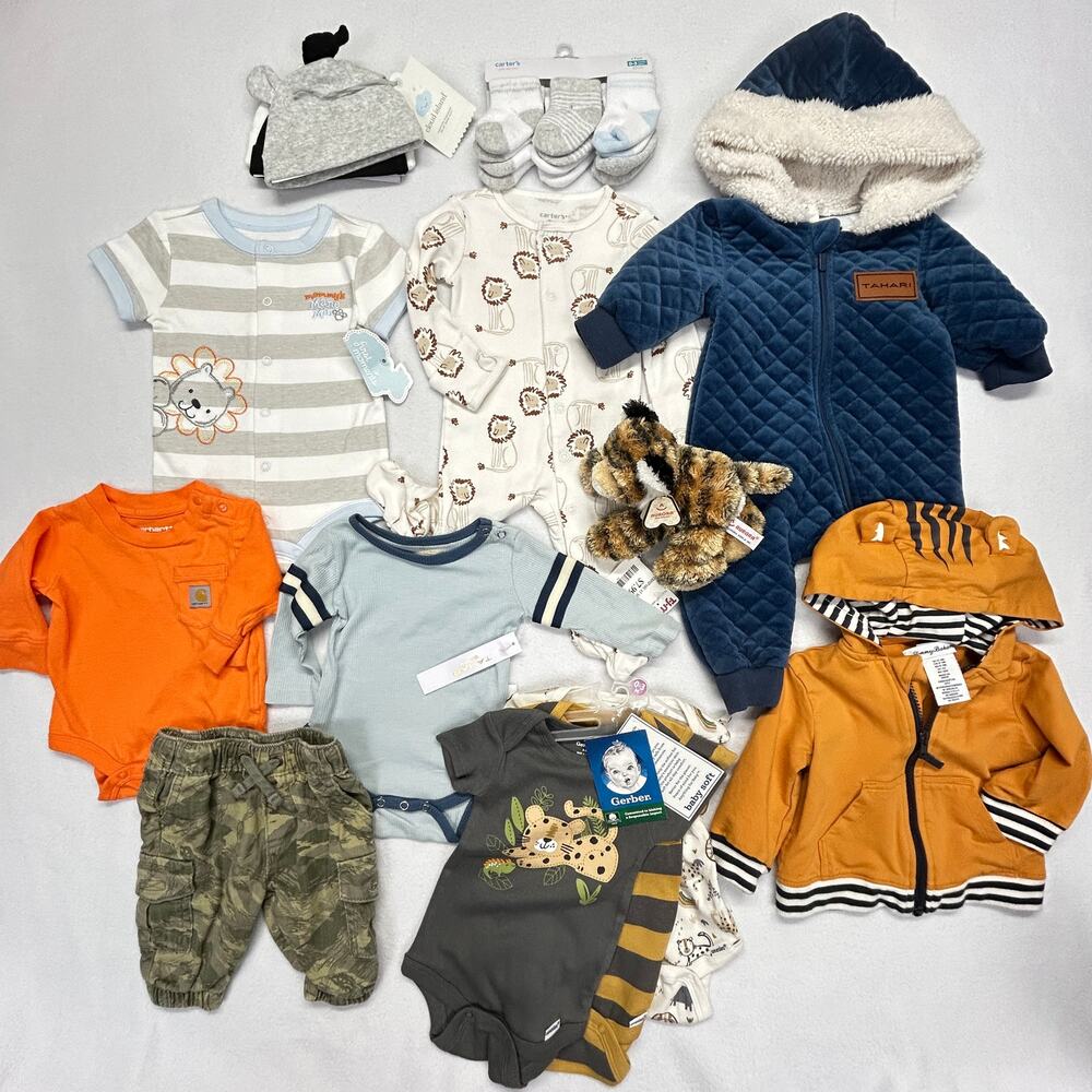 Baby Clothes 11pc Size 0-3 Months Lions & Tigers Oh My Mixed Brands Aurora Plush